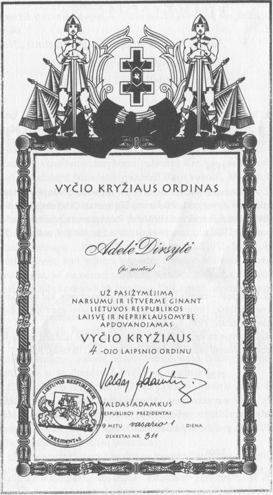 vyčio kryžiaus