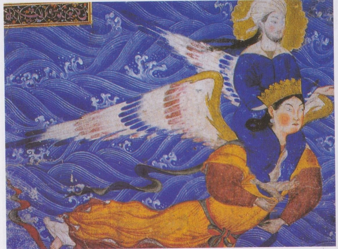 Arkangelas Gabrielius, nešantis Muhammadą. Miniatiūra